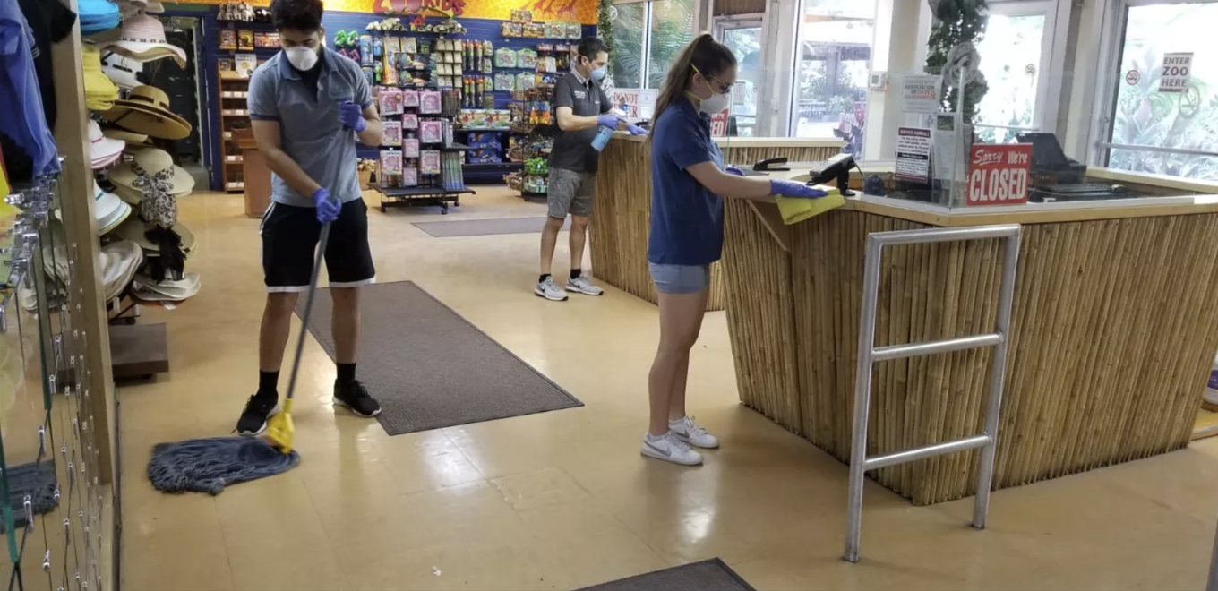 Smart Green team cleaning a local commercial space
